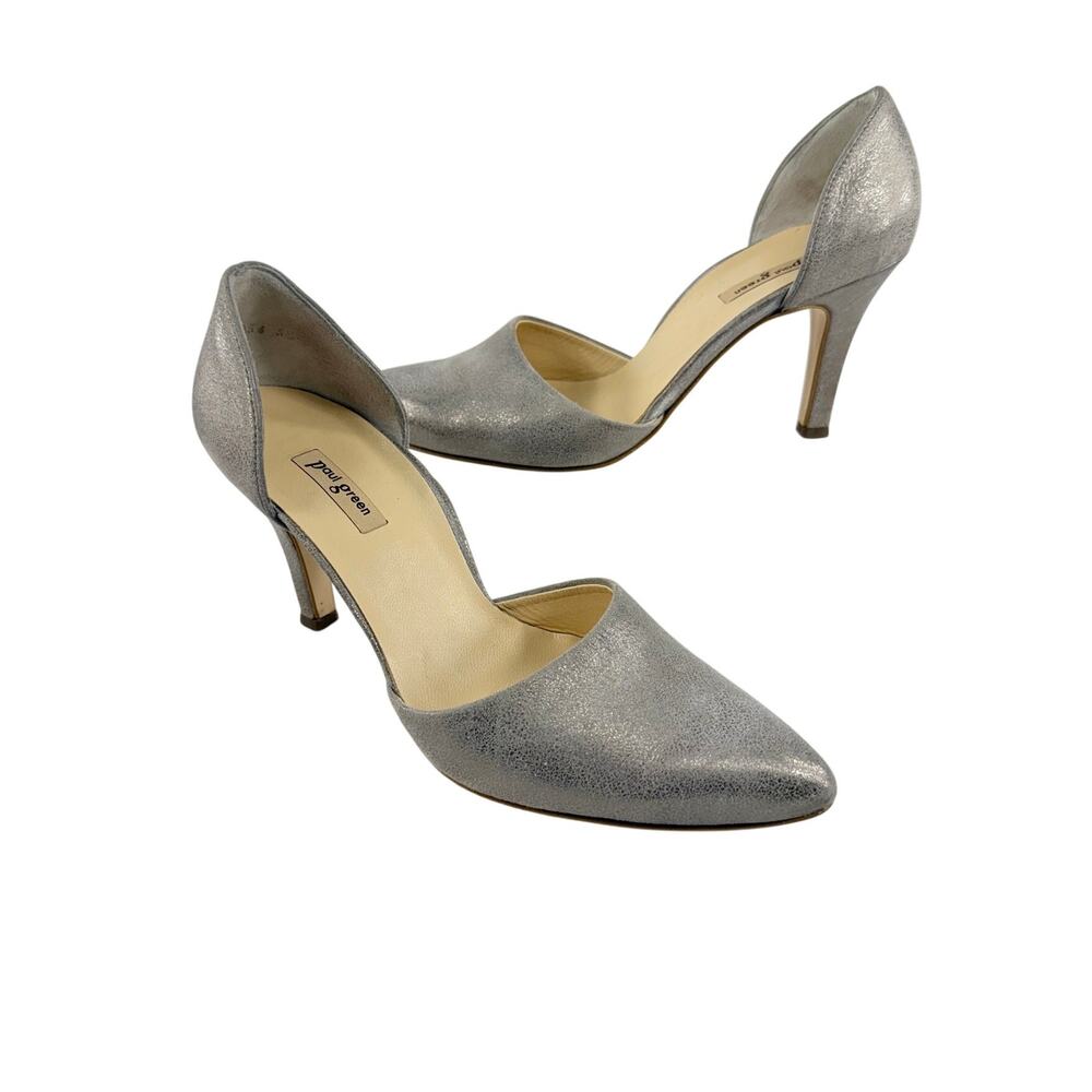 Paul Green Char D'Orsay Pump Heels Metallic Taupe Shimmer US 8 UK 5.5 Womens